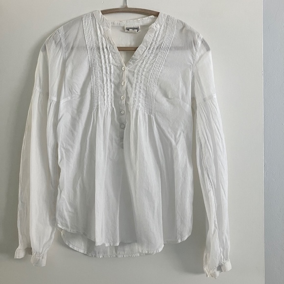 Converse white semi-sheer summer 100% lightweight cotton boho top size S - Picture 1 of 7
